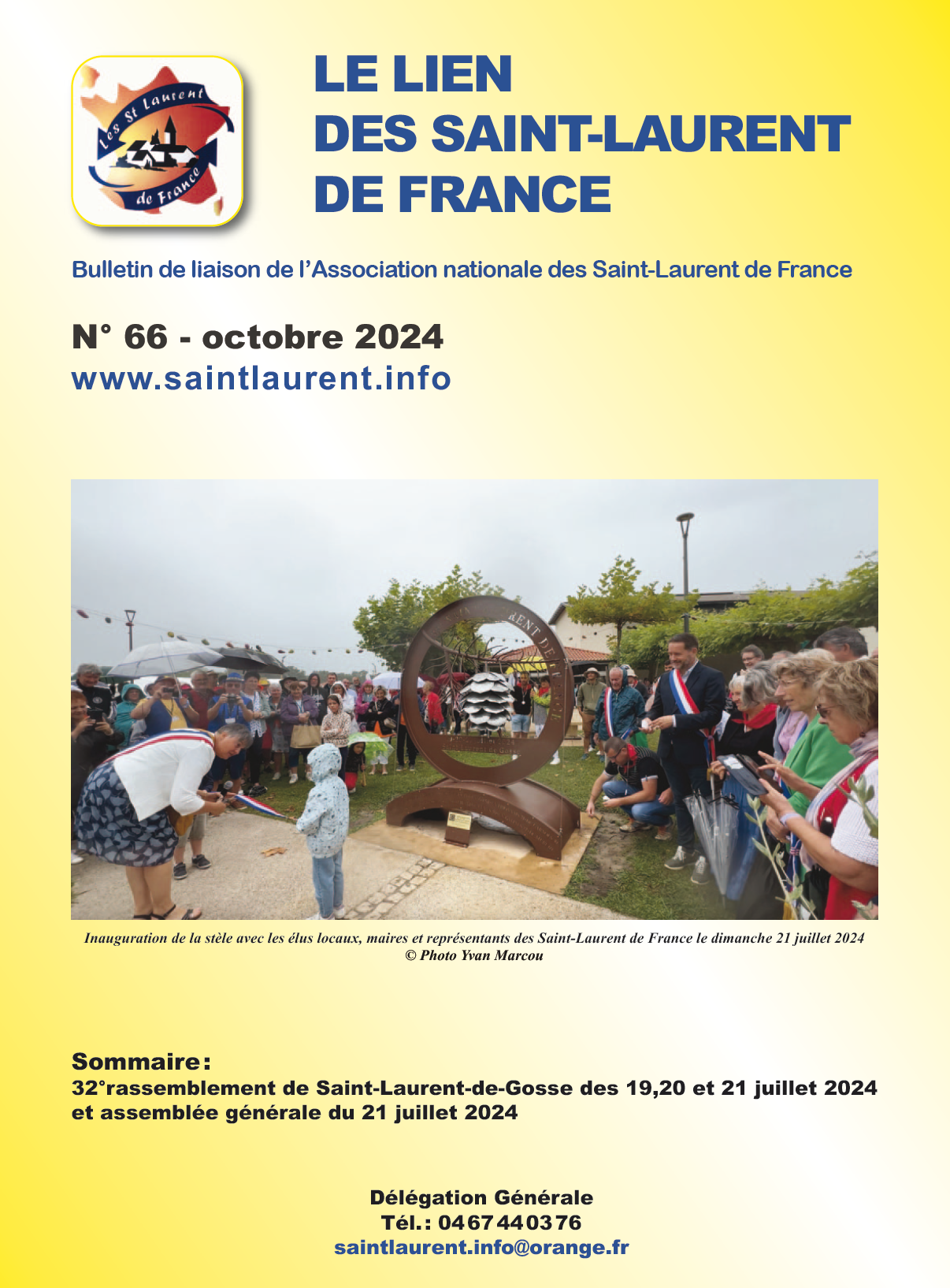 Bulletin de liaison des Saint-Laurent de France n°66 - octobre 2024